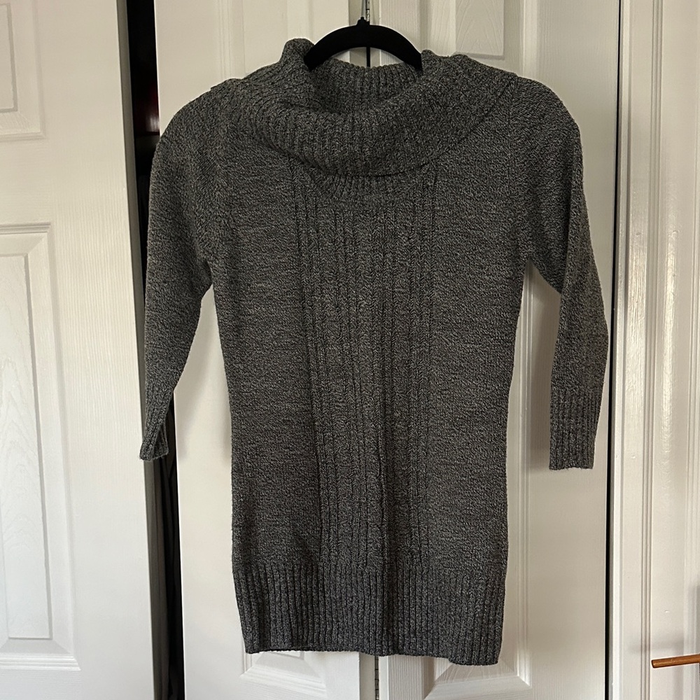 BCX Heather Gray Cowl Neck Sweater